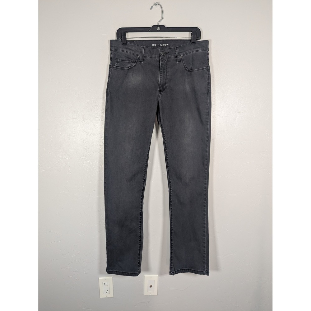 Mott & Bow Horatio Straight Leg Jeans Mens 33x32 Dark Grey Dynamic Stretch Denim